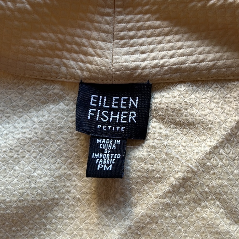 Eileen Fisher Yellow Blazer Size Medium Petite Ribbed Officewear - Picture 5 of 9